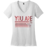 You Are Enough Loved Worthy Valentines Couple Women's V-Neck T-Shirt