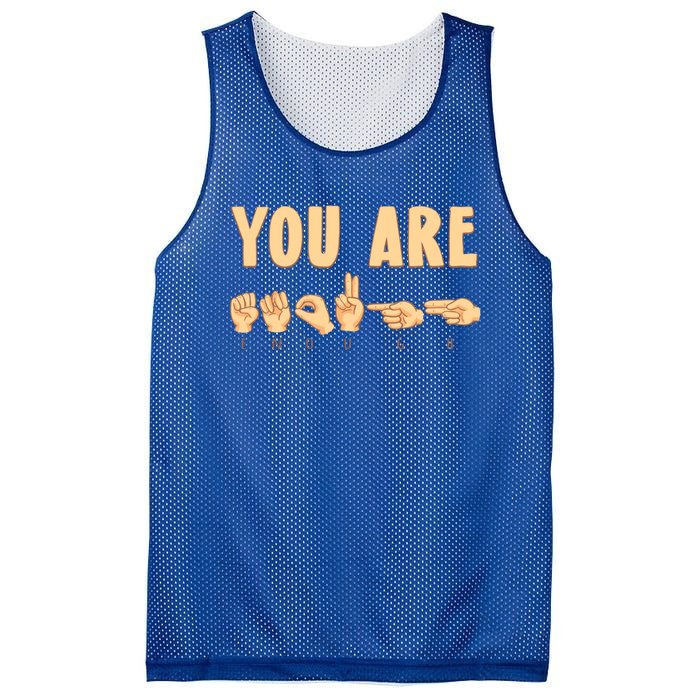 You Are Enough Sign Language You Are Enough Cute Gift Mesh Reversible Basketball Jersey Tank