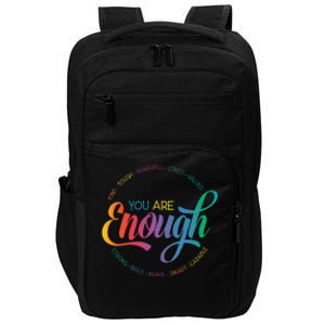 You Are Enough LGBT Pride Month Gay Lesbian Rainbow Ally Impact Tech Backpack