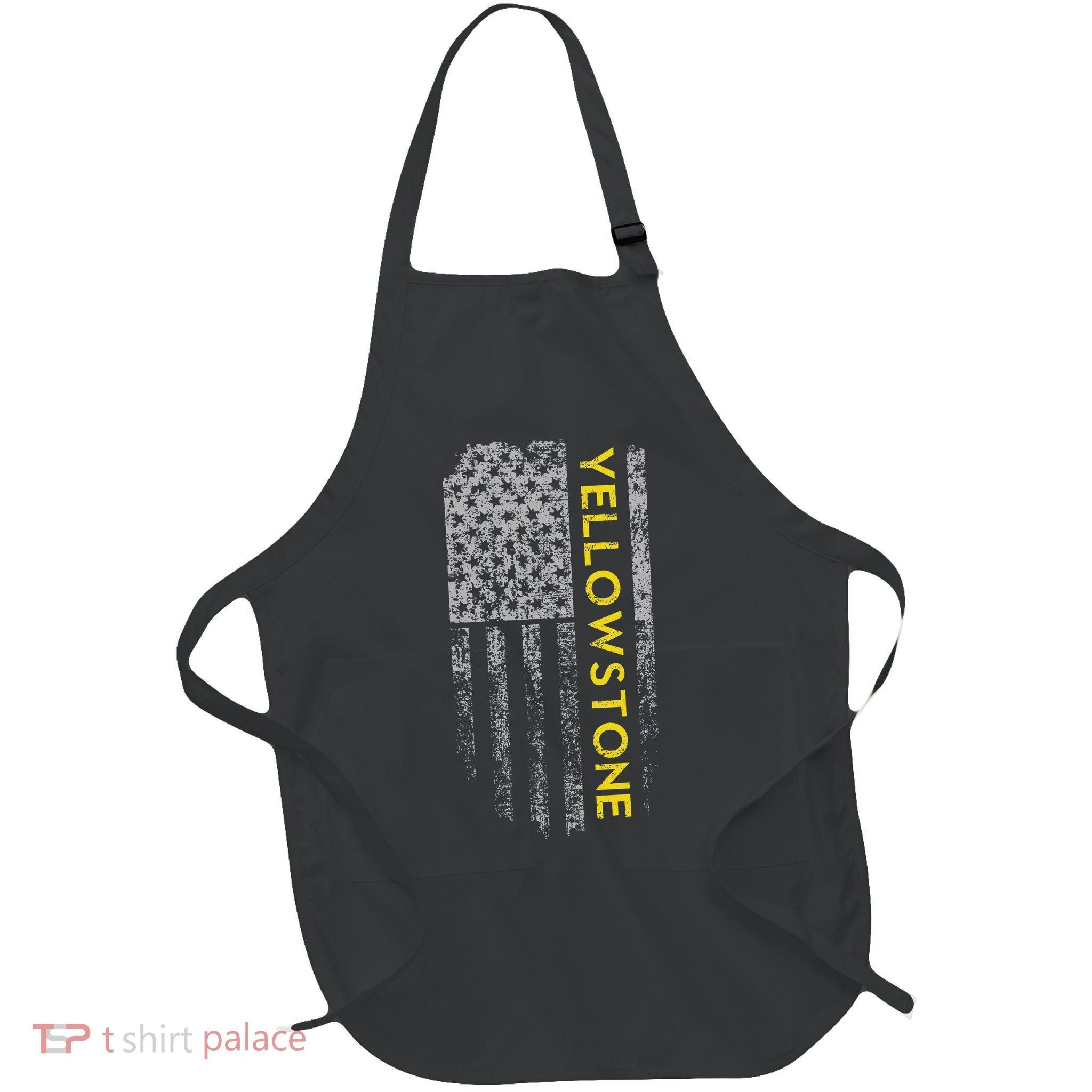 Yellowstone American Flag Full-Length Apron With Pockets