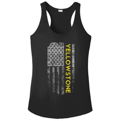 Yellowstone American Flag Ladies PosiCharge Competitor Racerback Tank