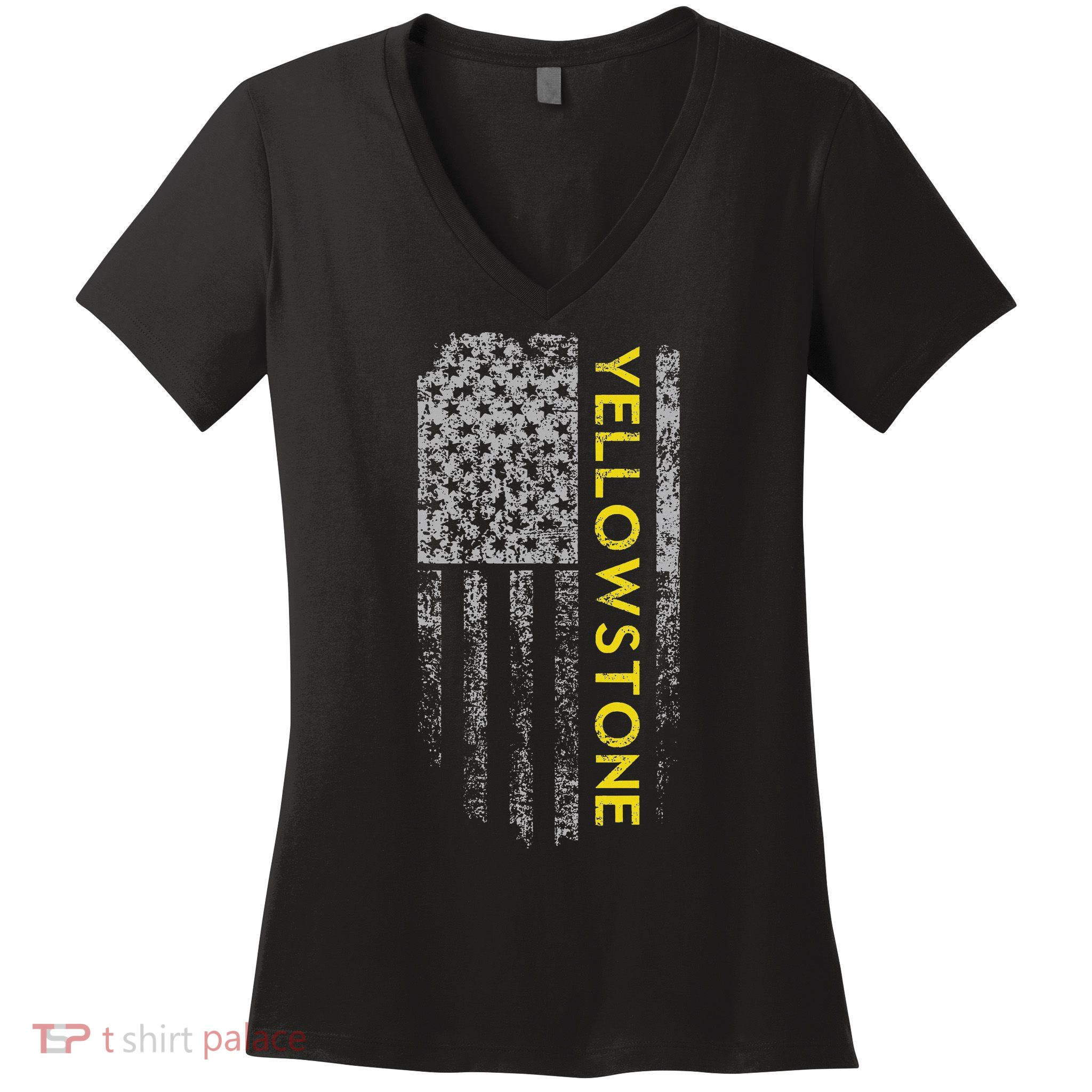 Yellowstone American Flag Women's V-Neck T-Shirt