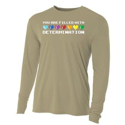 You Are Filled With Determination Gamers Motivational Gaming Cooling Performance Long Sleeve Crew