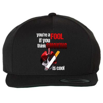 You're A Fool If You Think Smoking Is Cool No Tobacco Day Gift Wool Snapback Cap