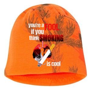 You're A Fool If You Think Smoking Is Cool No Tobacco Day Gift Kati - Camo Knit Beanie