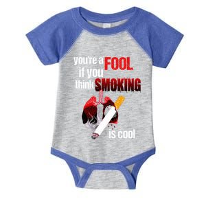 You're A Fool If You Think Smoking Is Cool No Tobacco Day Gift Infant Baby Jersey Bodysuit