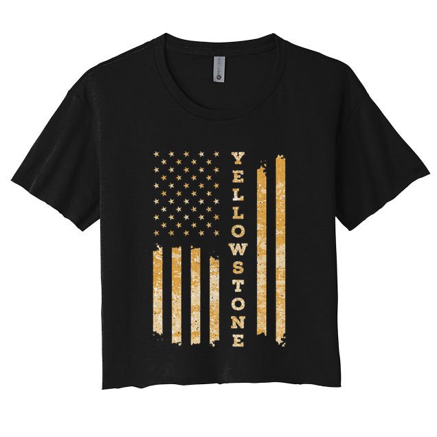 Yellowstone American Flag – Usa National Park Crop Top