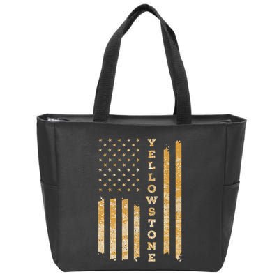 Yellowstone American Flag – Usa National Park Zip Tote Bag