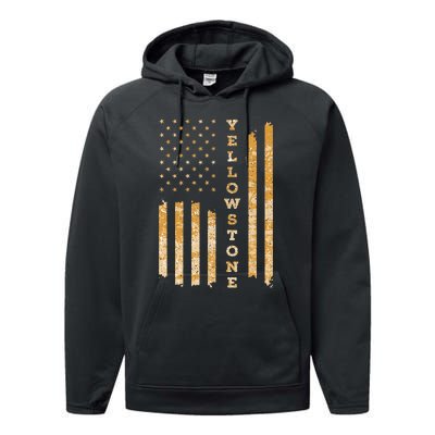 Yellowstone American Flag – Usa National Park Performance Fleece Hoodie