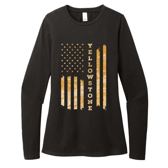 Yellowstone American Flag – Usa National Park Womens CVC Long Sleeve Shirt