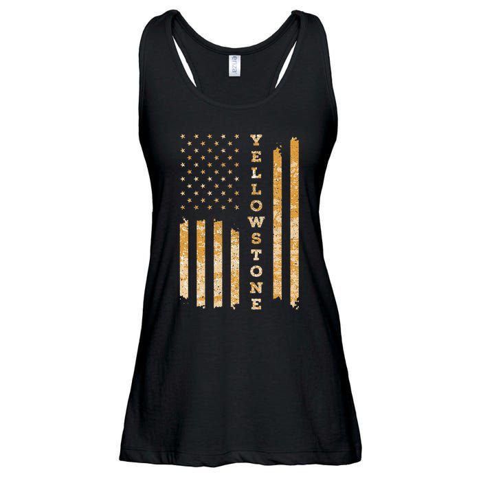 Yellowstone American Flag – Usa National Park Ladies Essential Flowy Tank