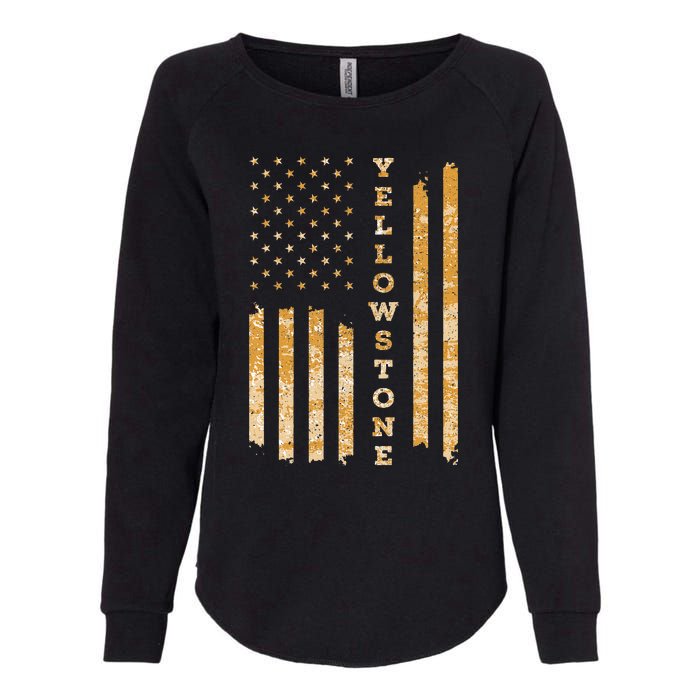 Yellowstone American Flag – Usa National Park Womens California Wash Sweatshirt