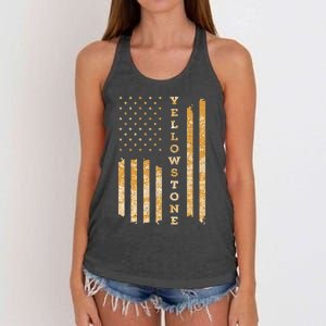 Yellowstone American Flag – Usa National Park Women's Knotted Racerback Tank