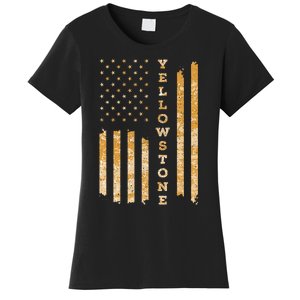 Yellowstone American Flag – Usa National Park Women's T-Shirt