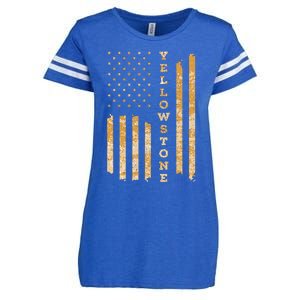 Yellowstone American Flag – Usa National Park Enza Ladies Jersey Football T-Shirt