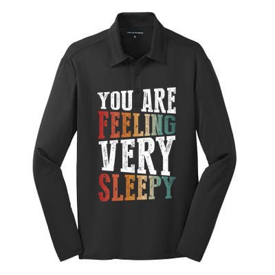 You Are Feeling Very Sleepy Hypnotic Illusion Hypnosis Gift Silk Touch Performance Long Sleeve Polo