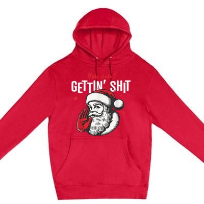 You AinT Gettin Shit Funny Santa Christmas Premium Pullover Hoodie