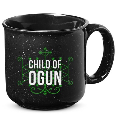 Yoruba African God Hoodoo Veve Orisha Child Of Ogun 15oz Campfire Ceramic Mug