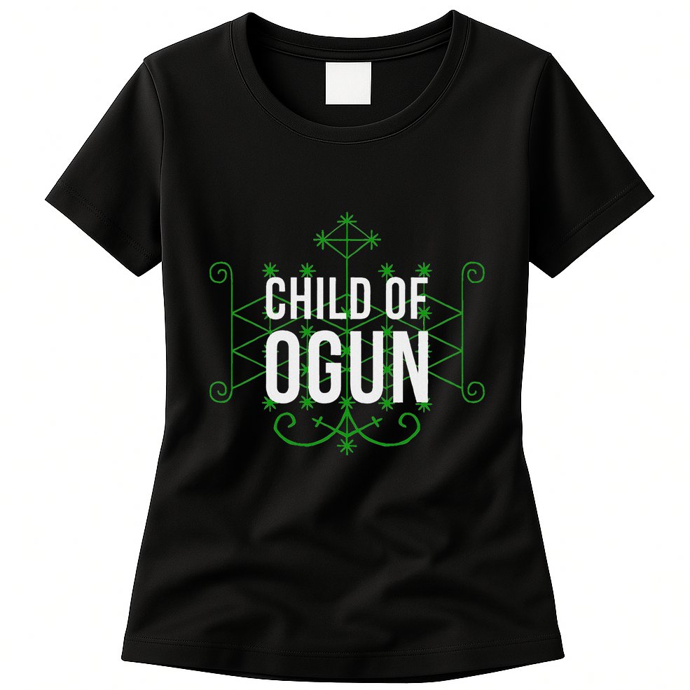 Yoruba African God Hoodoo Veve Orisha Child Of Ogun Womens T-Shirt