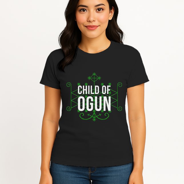 Yoruba African God Hoodoo Veve Orisha Child Of Ogun Womens T-Shirt