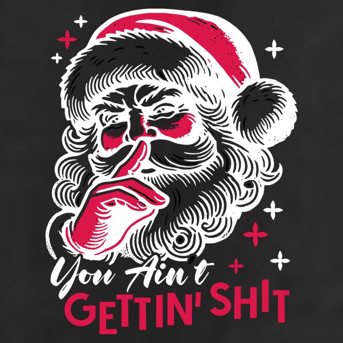 You Aint Gettin Shit Funny Santa 7 Panel Mesh Trucker Snapback Hat
