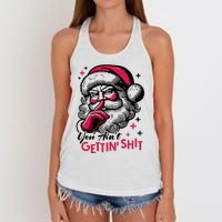 You Aint Gettin Shit Funny Santa Women's Knotted Racerback Tank