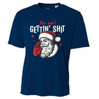 You AinT Gettin Shit Funny Santa Christmas Cooling Performance Crew T-Shirt