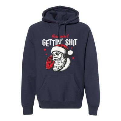 You AinT Gettin Shit Funny Santa Christmas Premium Hoodie