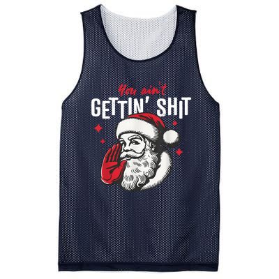 You AinT Gettin Shit Funny Santa Christmas Mesh Reversible Basketball Jersey Tank