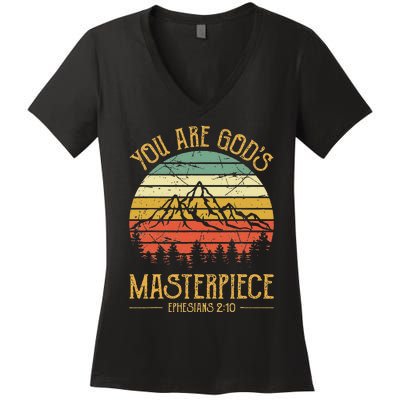 You Are Gods Masterpiece Kids Christian Women's V-Neck T-Shirt