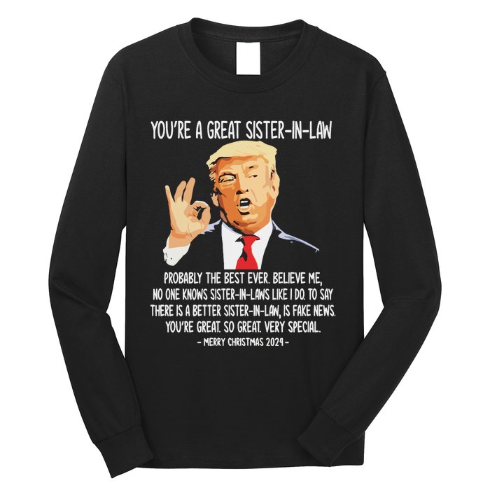 YouRe A Great Sister Inlaw Trump 2024 Christmas Long Sleeve Shirt