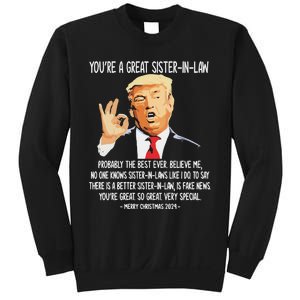 YouRe A Great Sister Inlaw Trump 2024 Christmas Sweatshirt