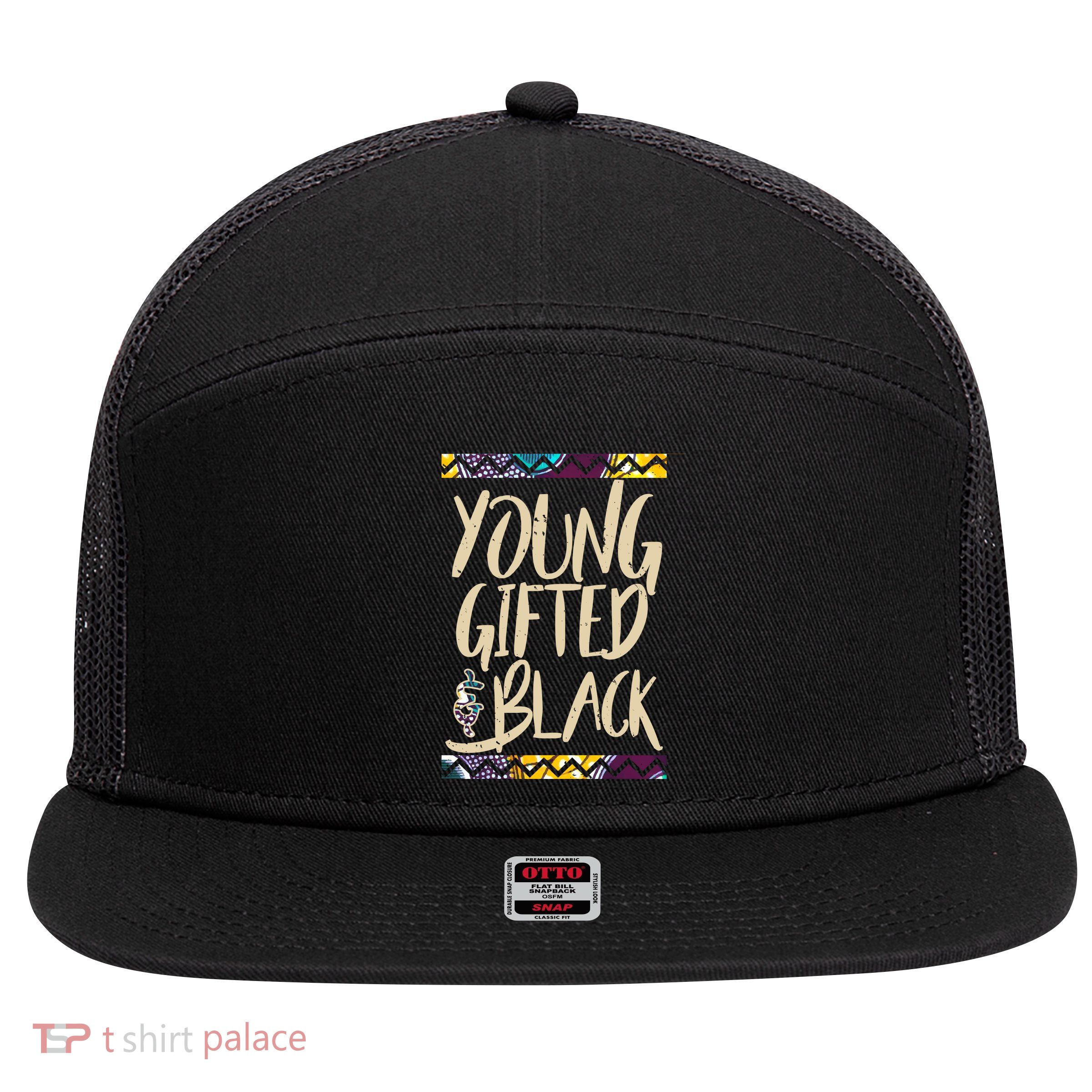 Young Gifted & Black African Pride 7 Panel Mesh Trucker Snapback Hat