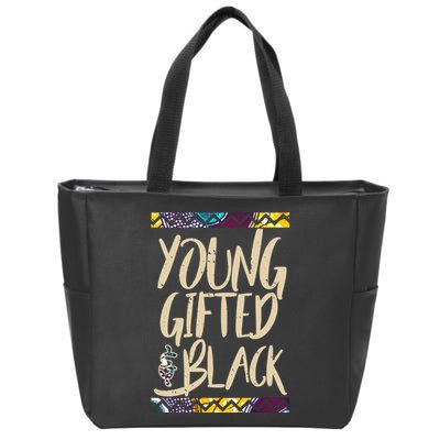 Young Gifted & Black African Pride Zip Tote Bag