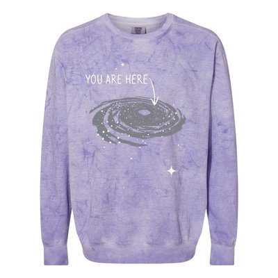 You Are Here Astronomy Galaxy Astronomer Science Fan Colorblast Crewneck Sweatshirt