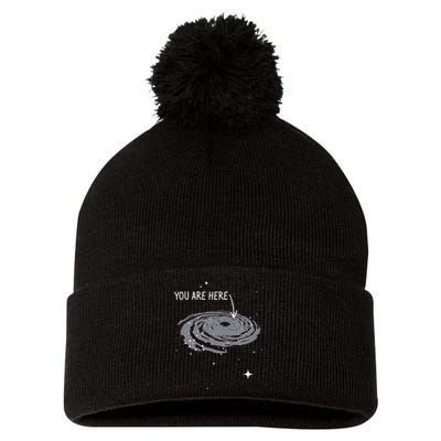 You Are Here Astronomy Galaxy Astronomer Science Fan Pom Pom 12in Knit Beanie