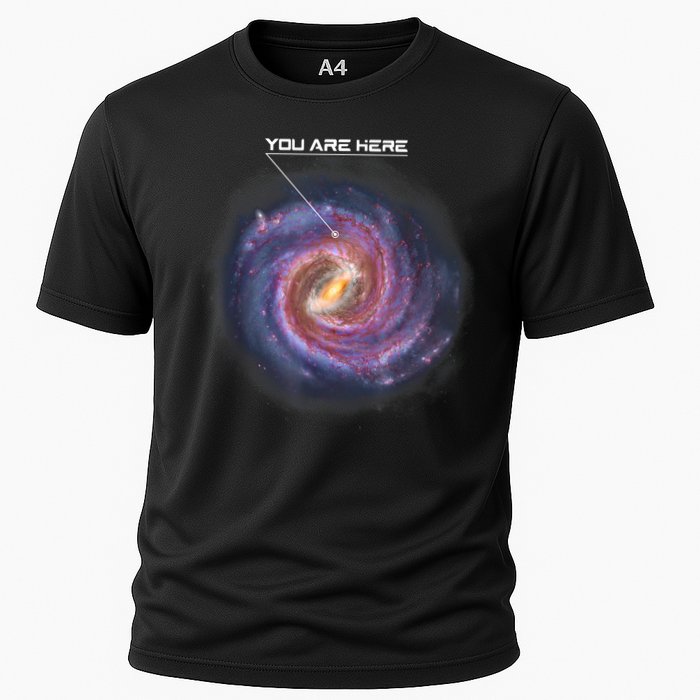You Are Here Astronomy Milky Way Solar System Galaxy Space Cooling Performance Crew T-Shirt