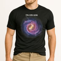 You Are Here Astronomy Milky Way Solar System Galaxy Space Cooling Performance Crew T-Shirt