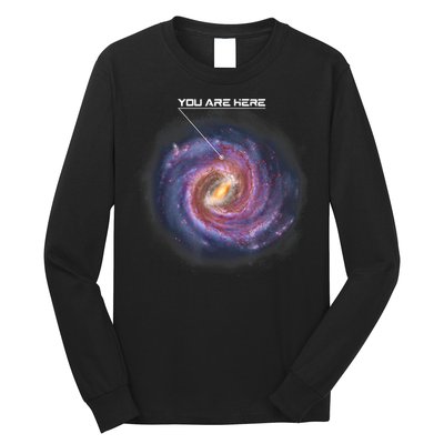 You Are Here Astronomy Milky Way Solar System Galaxy Space Long Sleeve Shirt
