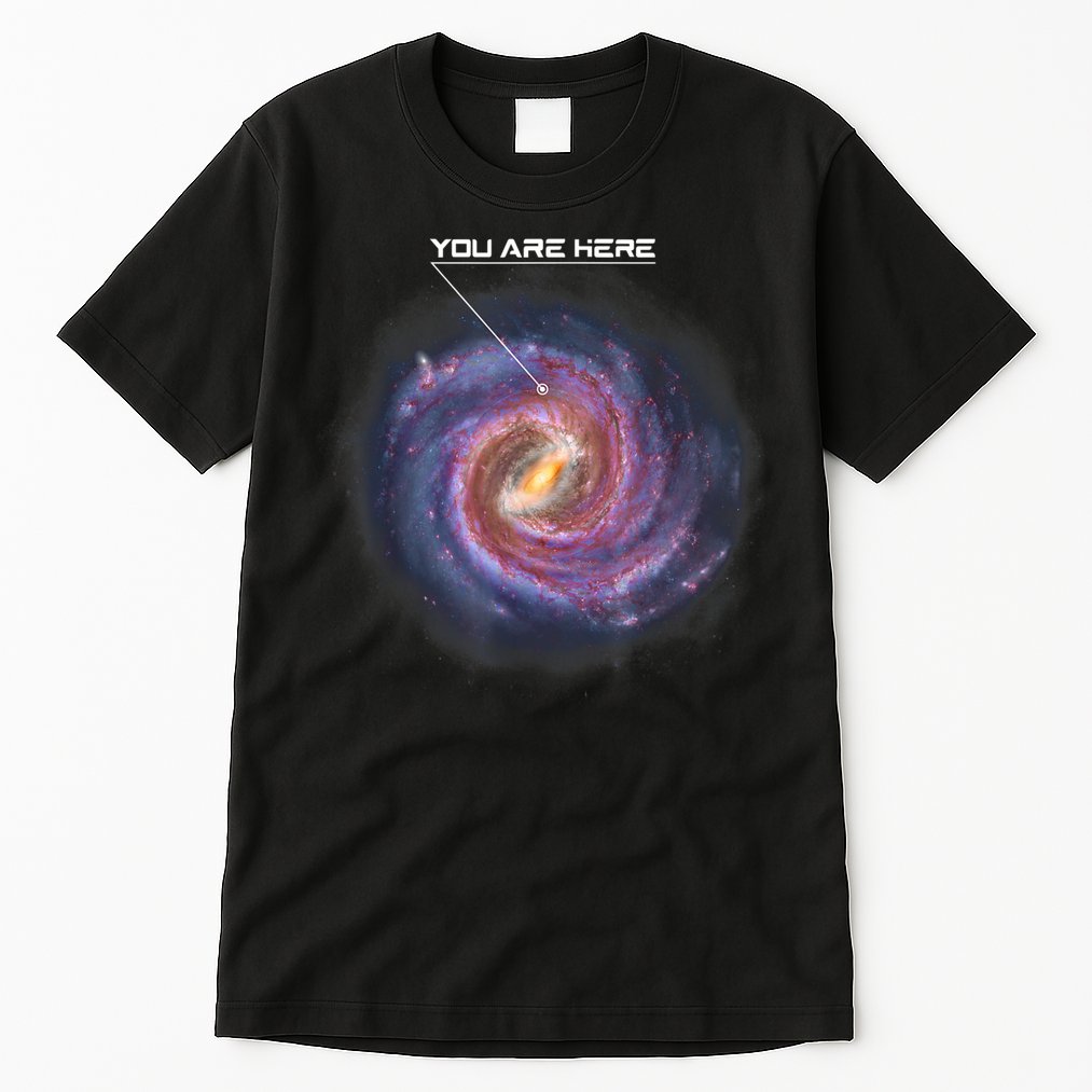 You Are Here Astronomy Milky Way Solar System Galaxy Space Tall T-Shirt