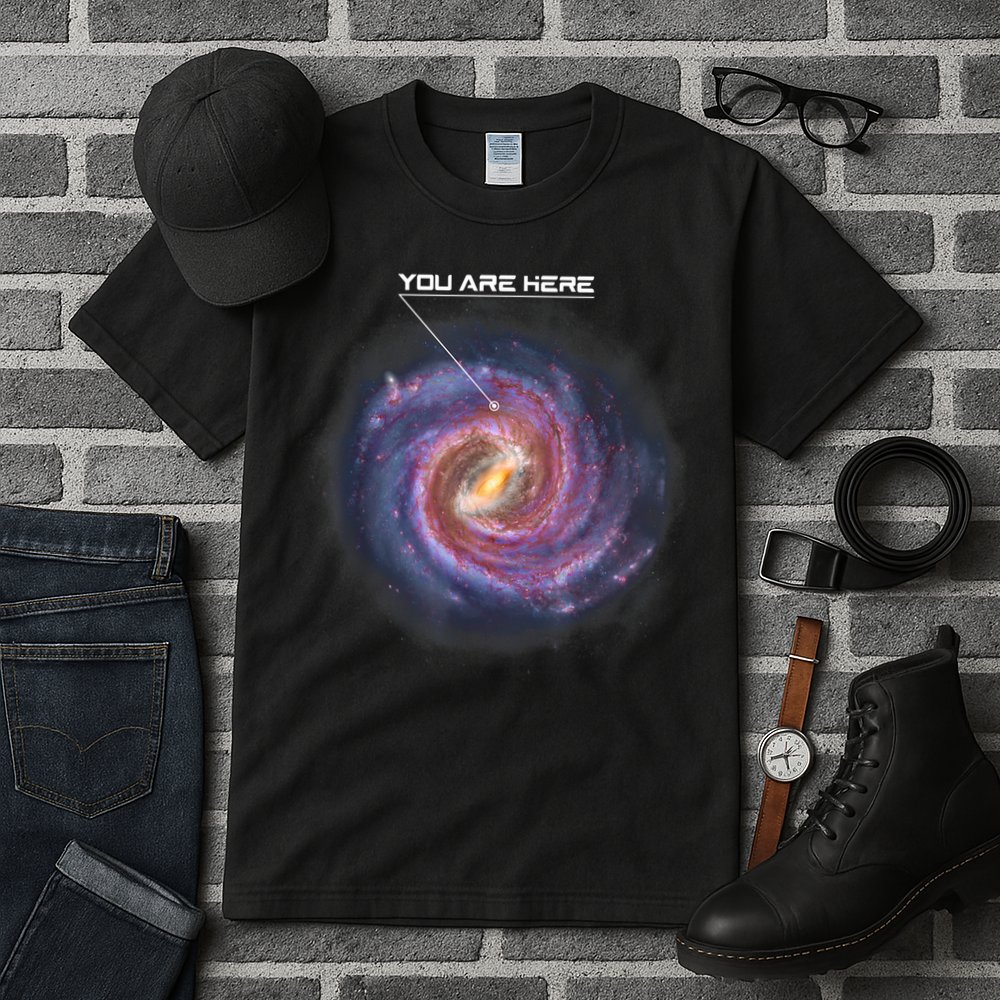 You Are Here Astronomy Milky Way Solar System Galaxy Space Tall T-Shirt