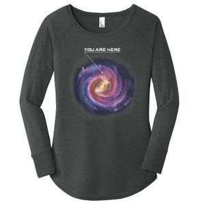 You Are Here Astronomy Milky Way Solar System Galaxy Space Women's Perfect Tri Tunic Long Sleeve Shirt