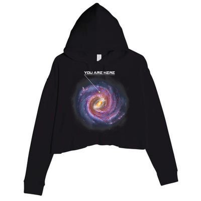 You Are Here Astronomy Milky Way Solar System Galaxy Space Crop Fleece Hoodie