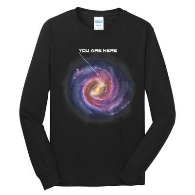 You Are Here Astronomy Milky Way Solar System Galaxy Space Tall Long Sleeve T-Shirt