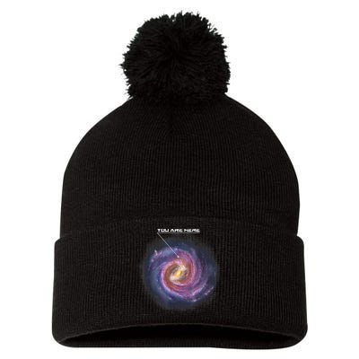 You Are Here Astronomy Milky Way Solar System Galaxy Space Pom Pom 12in Knit Beanie