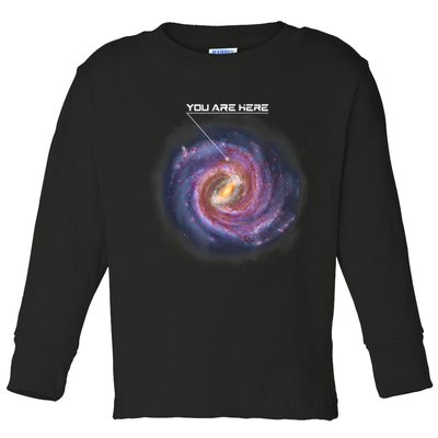 You Are Here Astronomy Milky Way Solar System Galaxy Space Toddler Long Sleeve Shirt