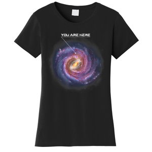 You Are Here Astronomy Milky Way Solar System Galaxy Space Women's T-Shirt