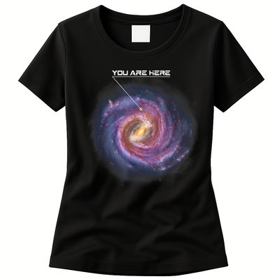 You Are Here Astronomy Milky Way Solar System Galaxy Space Womens T-Shirt