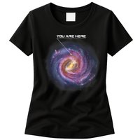 You Are Here Astronomy Milky Way Solar System Galaxy Space Womens T-Shirt