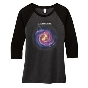 You Are Here Astronomy Milky Way Solar System Galaxy Space Women's Tri-Blend 3/4-Sleeve Raglan Shirt